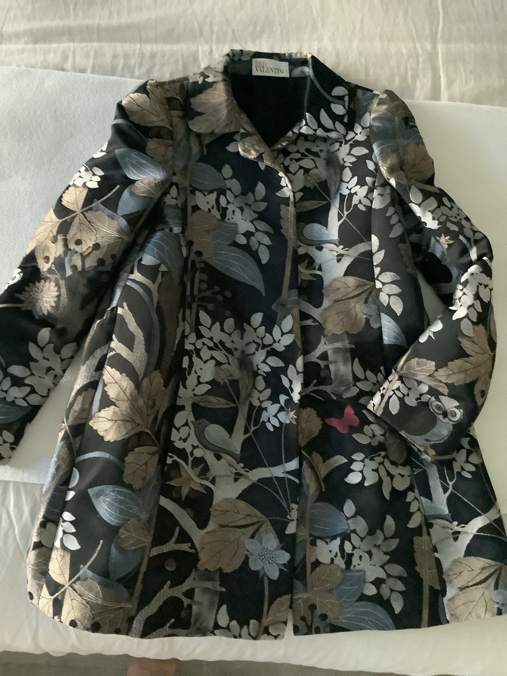 RED Valentino Owl & Floral Jacquard Coat Jacket EU 36 Designer Italy